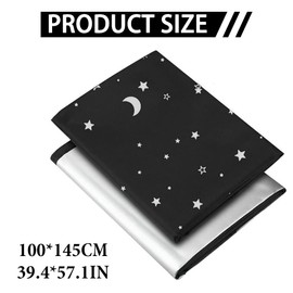 Blackout Blinds, 300x145cm Stick On Temporary Curtains, 100% Blackout Fabric for Windows, Portable Cut to Any Size for Nursery, Travel and Bedroom, Sleep Enhancing (Star Style)