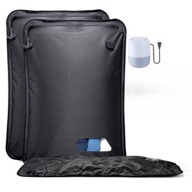 Relime Essential Vacuum Bags for Travel Luggage with Electric Pump, Reusable Compression Bags for Carry On Suitcases and Backpack, Vacuum Seal Spacesaver for Cloth Packing(2Medium+Pump)