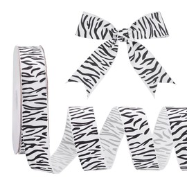 PH PandaHall 91.4m Zebra Muster Ripsband 41mm Schwarz-Weiß Ripsband Bastelband Zum Nähen von Kleidung Heimdekorationen Haarschleifen Stirnbändern Geschenkverpackung