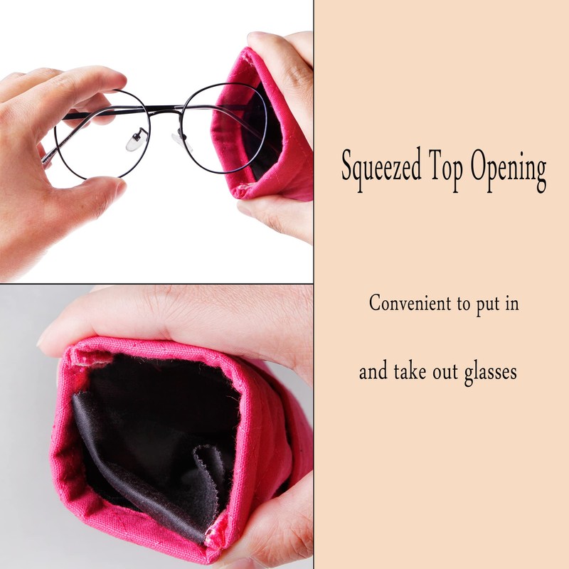 DQbhzh Glasses Pouch Squeeze Top Double Eyeglass Sunglass Case Soft
