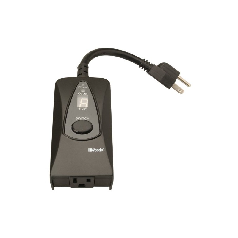 Woods 50013WD Outdoor 24-Hour Digital Photocell Timer with Light Sensor,
