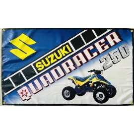 SUZUKI QUADRACER 250 3x5ft FLAG BANNER FLAG MAN CELLAR GARAGE QUADZILLA LT250R