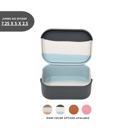 The Dearest Grey Leak Proof Silicone Jumbo No Divider Bento Lunch Box. Microwave and Oven Safe - Color: Tan Tie Dye