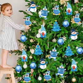 Zhanmai 36 Sets Christmas Crafts for Kids Christmas Arts and Crafts DIY Christmas Tree Ornament Kit Snowman Penguin Xmas Tree Make Your Own Christmas Craft Projects for Kids Ages 4-8 8-12,6 Styles