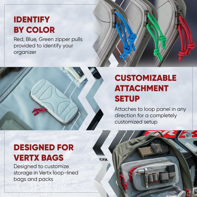 Vertx Pack Zip Pouch Organizer Insert Attachment for Backpack, Bag,