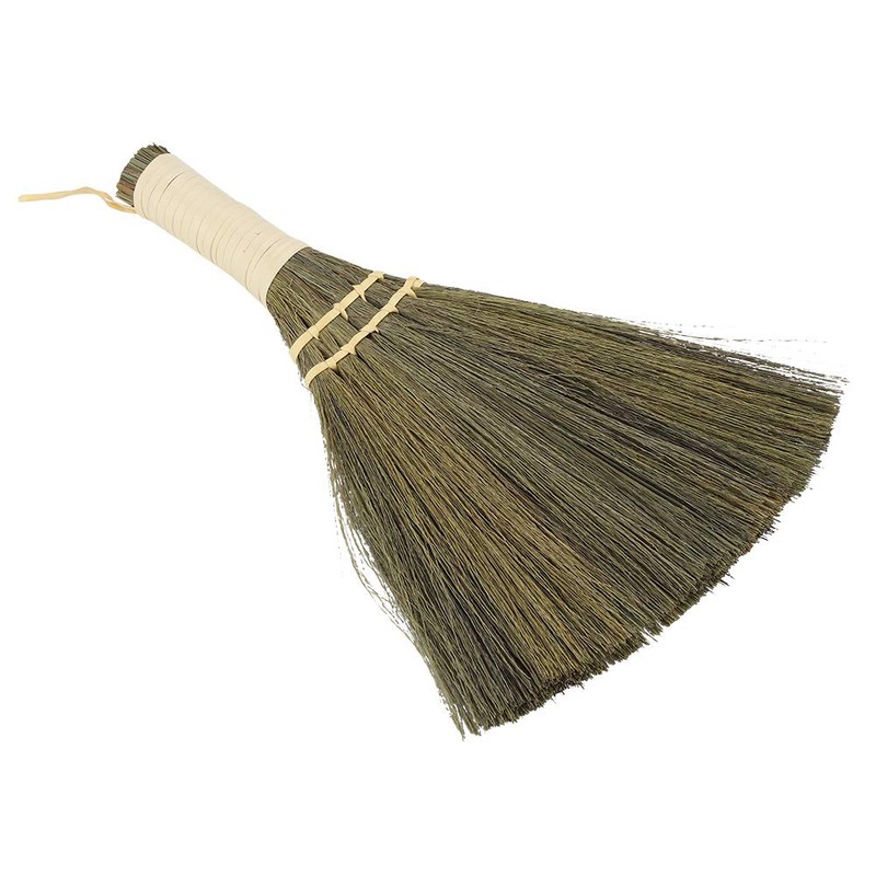 QANYEGN Handmade Straw Woven Brooms, Household Angled Brooms, Can Easily