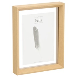 HAKUBA Wooden Picture Frame Floating Photo Frame Feliz AZ Natural, Transparent margins enhance the floating feeling of your photos, Works with L/KG/2L, Uses Acrylic Board that is Shatter-Resistant