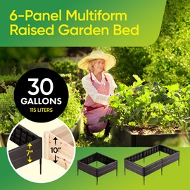 Raised Garden Bed Made of 100% Recycled Plastic Panels | Garden Boxes with Legs or Without | Holding 4 cu ft of Soil |by D.F. Omer