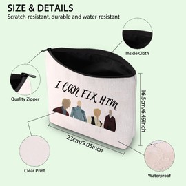 Hunger Movie Inspired Makeup Bag I Can Fix Him Coriolanus&Blyth Zipper Pouch Movie Characters Lover Gift (FIX HIM UK)