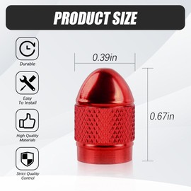 5 Pcs Car Tire Valve Stem Caps, Bullet Style Polished Aluminum Tire Valve Stem Caps, Universal for Car Truck Motorcycle SUV and Bike