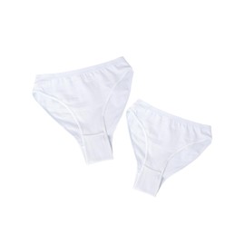 Phoeswan White Dance Briefs for Girls, Seamless Girls Ballet Briefs for Ballet, Gymnastics (2pcs White, 6-8 Years)