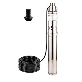 SHYLIYU Submersible Deep Well Bore Pump 3" OD Pipe 1" Outlet 0.37KW 0.5HP 220V 60Hz Stainless Steel Submersible Screw Water Pumps for Industrial and Home Use