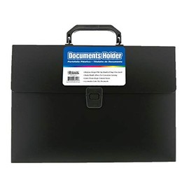 BAZIC Plastic File Folder Case w/Handle, Letter Size File Folders Wallet, Black Color, Portable Paper Documents Organizer, Office Supplies, 24-Pack