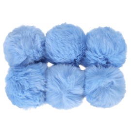 PATIKIL Faux Fur Pom Poms for Hats, 6 Pcs Fluffy Soft Fur Poms Balls for Keychain Knitting Hats DIY Scarves Gloves Bag Christmas, Brown
