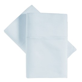 1000 Thread Count 100% Egyptian Cotton Standard Pillowcase Pack of 2, Long Staple Cotton Pillow Case for Sleeping Soft & Silky Sateen Weave Bed Pillow Cover Hotel Pillowcases Light Blue 20 X 30