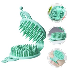 Baluue Hair Scalp Massager Brush for Soft Dual-sided Shampoo Exfoliator for Adults and Boys and Girls Convenient Shower and Bath Tool Lightweight and Easy to Store Green