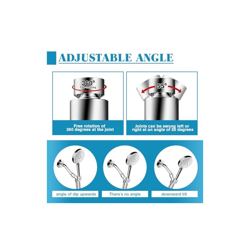 Adjustable Handheld Shower Head Holder Bracket Easy Wall Mount Shower