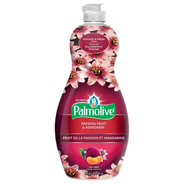 Palmolive Ultra Liquid Dish Soap | Soft Touch on Hands | Tough-on-Grease | Concentrated Formula | Passion Fruit & Mandarin Scent - 20 Ounce Bottle (Pack of 3)
