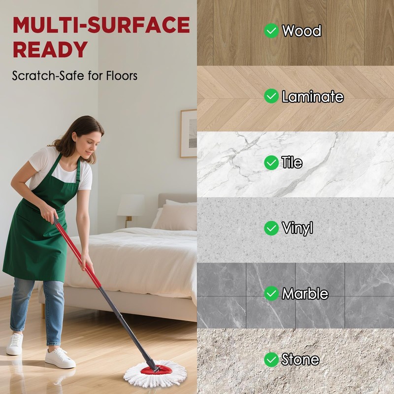 Mop Head Replacement for O-Cedar Easy Wring 1-Tank System，Exovyn Spin