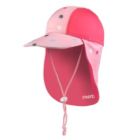 Foruhoo Baby Boys UV Protection 50 Drawstring Wide Brim Summer Hat Sun Hat - Pink Dots