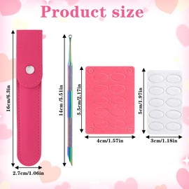 Nail Cuticle Pusher Dual Ended, Preprocessing Cuticle Pusher, Stainless Steel Eponychium Nail Tool with Art Pre-Polishing Sand Paper and Storage Bags for Manicure Pedicure