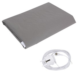 Grounding Fitted Sheets, Ground Fitted Sheet with EU Grounding Cable for Better Sleep Reduces Stress, with Organic Cotton/Silver Fibre Conductive Grounding Mat for Bed in EU Standard (Grey, 99 x 203 x