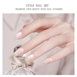 JMEOWIO Gel Nail Stickers Colorful Star Semi Cured Gel Nail Strips Wraps UV/LED Nail Supplies Nail Art Design Decoration Accessories