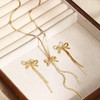 Choistily Gold Bow Necklace Earrings Set Bow Jewelry Set Dainty
