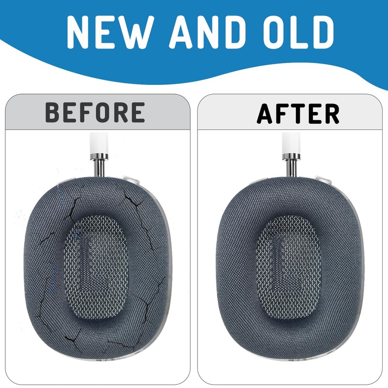 Adhiper Improved Replacement Ear Pads for 2024 Max Headphones, Mesh