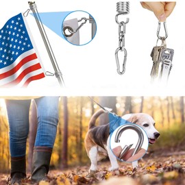 Spring Snap Hooks, 304 Stainless Steel Metal Clip Heavy Duty Rope Connector Small Snap Clamp Key Chain Link Buckle for Hammock Swing Set Outdoor Travel Camping Fishing Hiking (8 PCS, M4)