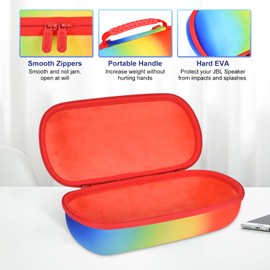 ZUJFPL Hard Shell Case, Portable Waterproof Carrying Case for JBL Pulse 5 Bluetooth Speaker - Gradient Color