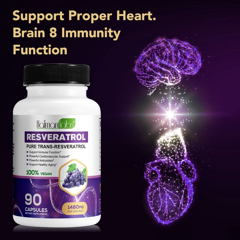 HATMANLABS High Purity Resveratrol Capsules 98% Trans-Resverat