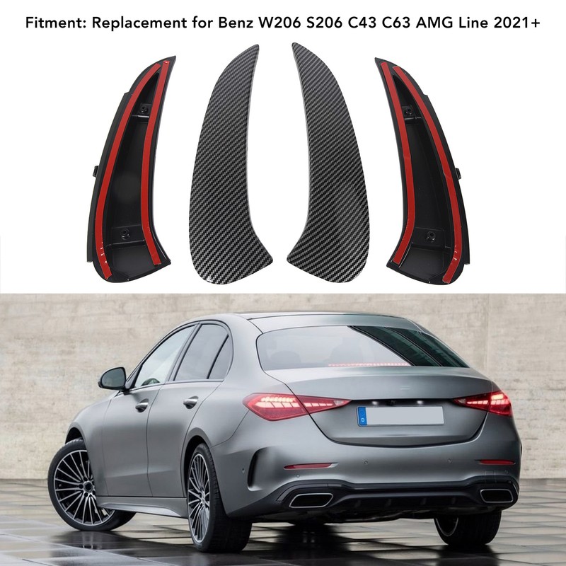 Pair of Rear Bumper Side Vent Spoiler Trim Left Right