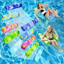 Inflatable Pool Floats Adult，5 Pack Multi-Purpose Pool Float Water Hammock，Pool Float Chair-Swimming Pool Raft，Pool Hammock Floaties for Adults Beach Vacation Essentials