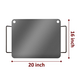 Cooking Steel for Oven Sourdough, 16 inch x 20 inch, Detachable Handle, Heavy-Duty Pizza Baking Steel For Oven, Good for Bread (16x20 pizza steel+ wooden peel)