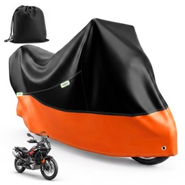 Motorcycle Tarpaulin Outdoor Motorcycle Cover 245 x 105 x 125 cm, Motorcycle Garage Waterproof 210D Motorcycle Garage Tarpaulin with Bag for Moped Scooter Motor Enduro / Road