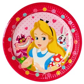 CUCUBA 8 Paper Plates Tableware Birthday Party Theme Alice In Wonderland