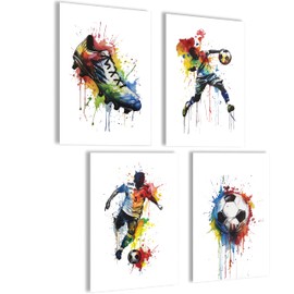 mojoliving Football Poster Set Football Gifts Boys Football Decoration Football Children's Room Football Pictures Poster Football Gift Football Boy Football Gifts for Boys Football Birthday