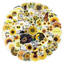 100Pcs Sunflower Stickers Decals, You are My Sunshine Stickers for Kids Teens, Waterproof Vinyl Stickers for Laptop Water Bottle Guitar Scrapbook