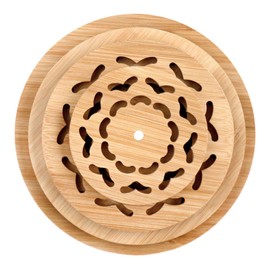 G-like 4 Piece Bamboo Trivet - Home Kitchen Multifunction Bamboo Heat Resistant Pads Trivet, Round Multi-size Placemat Coaster for Hot Dishes/Pot/Bowl/Cup/Mup/Teapot/Hot Pot Holders…