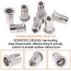 Keadic Multi-Size 304 Stainless Steel Rivet Nut Flat Head Threaded