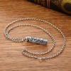 HannaFires Silver Tibetan Prayer Wheel - Spinning Buddhist Mantra Necklace,