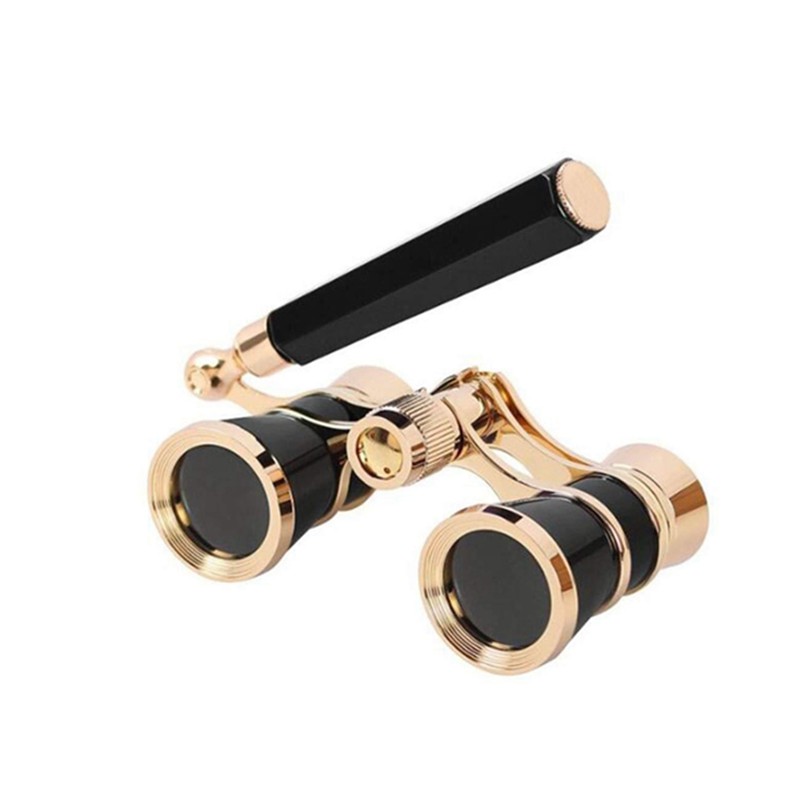 Mini Metal Binoculars 3x25 Lightweight Binocular with Built-in Foldable Handle