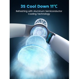 AMLINK Portable Neck Air Conditioner Fan, Neck Fan with Refrigerating Chip, 4000 mAh Hands-Free Rechargeable Cooling Neck Fan, 360° Air Flow 3 Speeds Low Noise Personal Fan for Home/Office/Outdoor