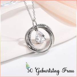 PDTU Birthday Gift for Women 30-90, Cubic Zirconia Necklace Gift Birthday Gift for Women Wife Girlfriend Mum Grandma Aunt Daughter Granddaughter Niece Sister for Birthday Mother's Day, Stainless Steel