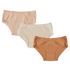 ORGANICKID Girls 100% Organic 100% Cotton Underwear GOTS Certified Kids Toddler Panties Briefs Pack of 3
