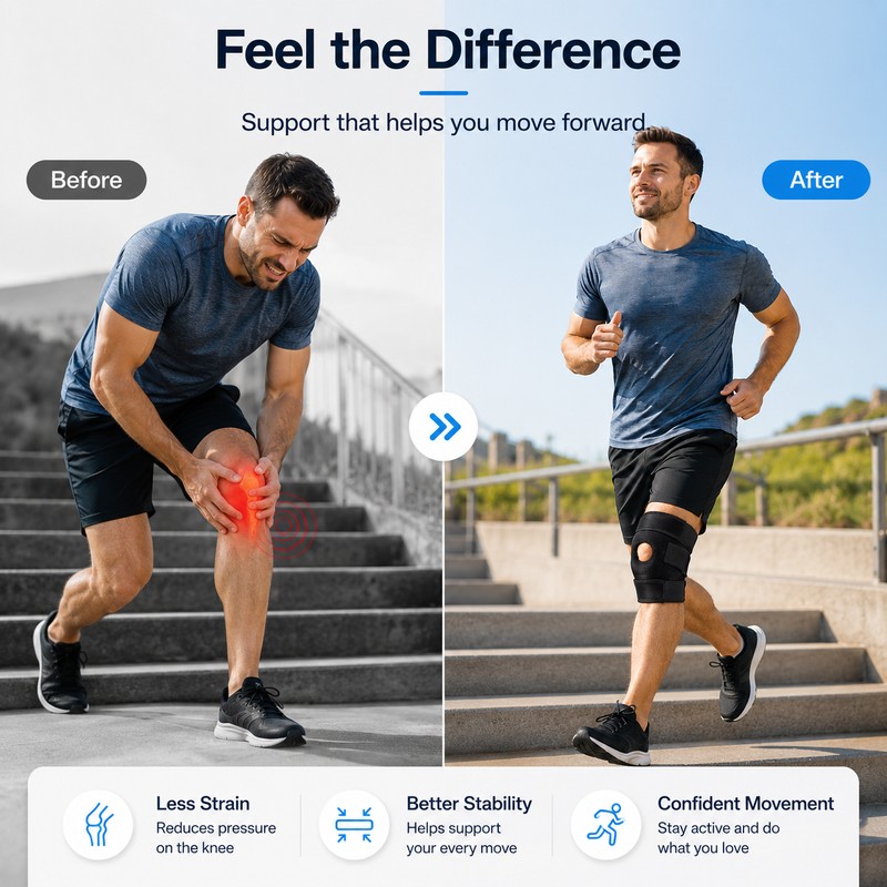 Adjustable Knee Brace for Sports Support – Patella Stabilizer Kneepad