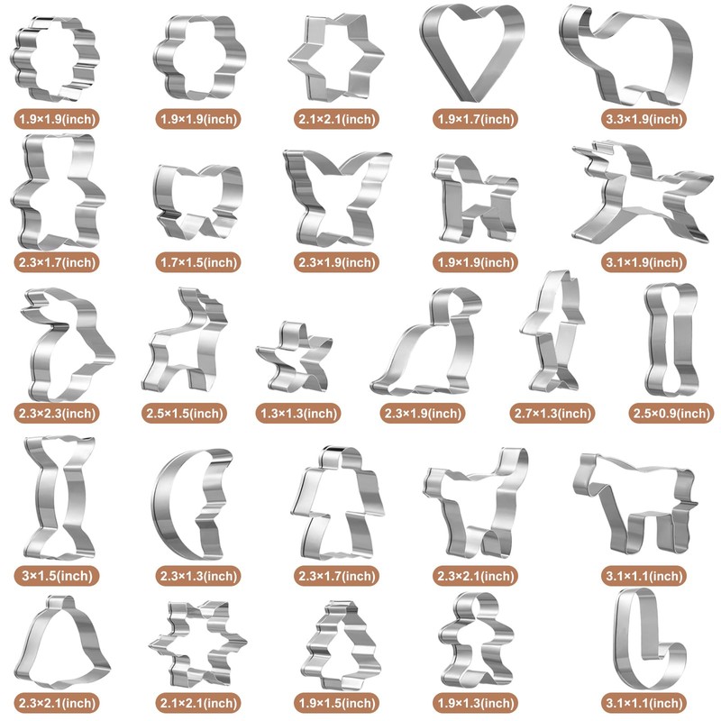 GWHOLE 26 Pcs Cookie Cutter Set, Mini Animal Unicorn Classic