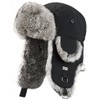 frr B-52 Aviator Hat with Natural Grey Rabbit Fur (2XL/3XL,