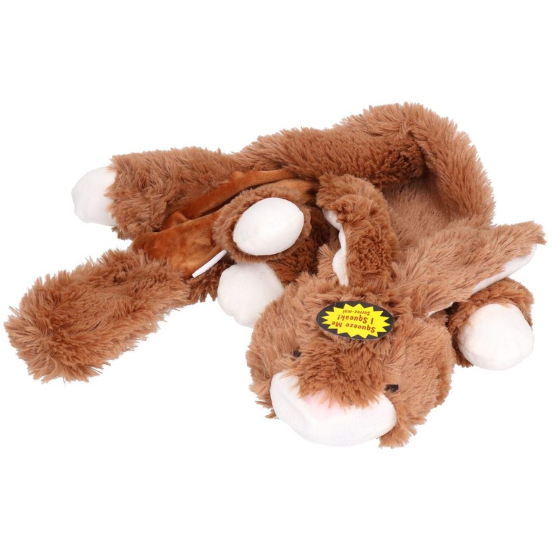 AB Tools Plush Super Soft Unstuffed Rabbit Dog Toy With